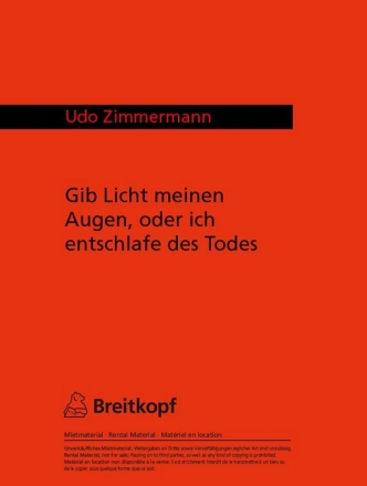 Gib Licht meinen Augen fr Sopran, Bariton und Orchester Partitur