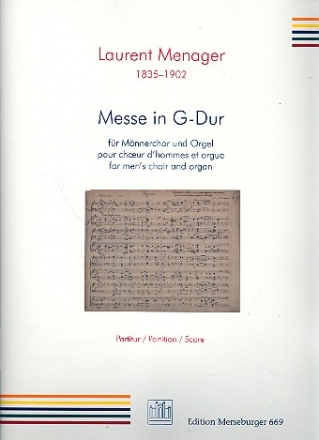 Messe G-Dur op.20 fr Mnnerchor und Orgel Partitur und Orgelstimme