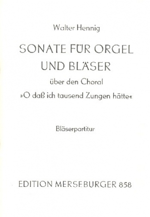 Sonate fr Orgel und Blechblser Blserpartitur