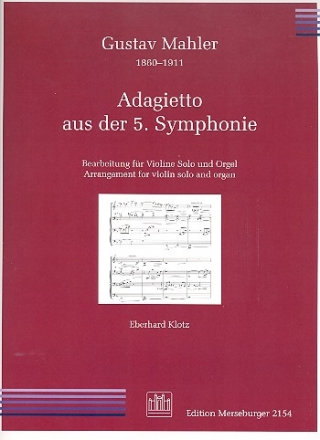 Adagietto aus Sinfonie Nr.5 fr Violine und Orgel