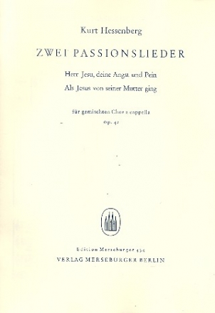 2 Passionslieder op.42 fr gem Chor a cappella Partitur