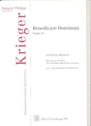 Benedicam Dominum fr Sopran (Tenor), 2 Violinen und Bc Partitur und Stimmen