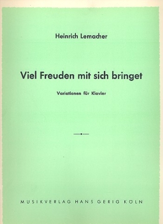 Viel Freuden mit sich bringet Variationen fr klavier