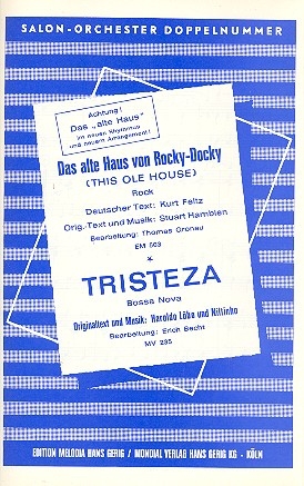 Das alte Haus von Rocky-Docky und   Tristeza: fr Salonorchester