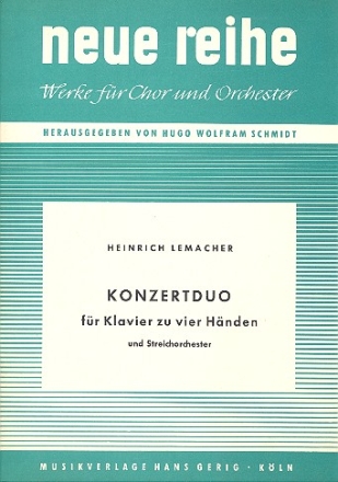 Konzert-Duo op.149 fr Klavier zu 4 Hnden und Streichorchester Partitur