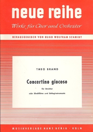 Concertino giocoso fr Streicher (Blockflten) und Schlaginstrumente Partitur