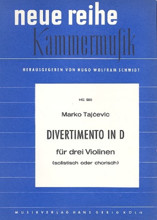 Divertimento D-Dur fr 3 Violinen Partitur