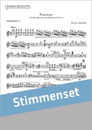 Heetfeld, Werner Fantasie Akkordeonorchester Stimmenset