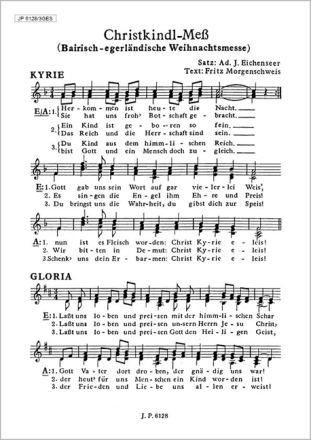 Adolf J. Eichenseer / Fritz Morgenschweis Christkindlme Dreigesang Singstimme