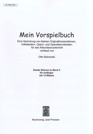 Otto Bukowski Mein Vorspielbuch, Band 2 2 Akkordeons 2. Akkordeon