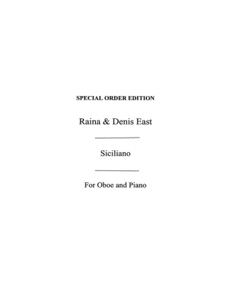 Siciliano East Ob Or Flt Or Vln/Pf  Special Order Edition / Verlagskopie