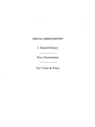 Henry, J H Piece Romantique Vln/Pf Violin, Piano Accompaniment Instrumental Work