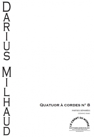 Darius Milhaud, Huitime Quatuor  Cordes Streichquartett Partitur + Stimmen