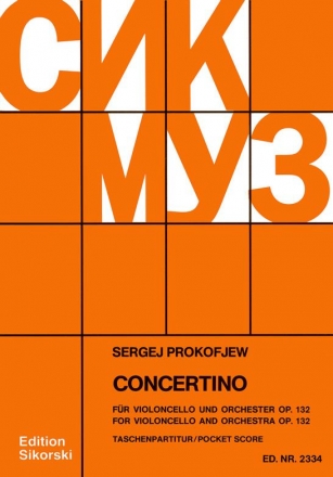 Sergei Prokofiev, Concertino Op.132 Cello and Orchestra Studienpartitur