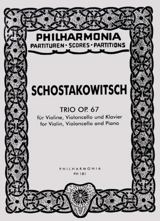 Dimitri Shostakovich, Trio No. 2 Op.67 Violine, Cello und Klavier Studienpartitur