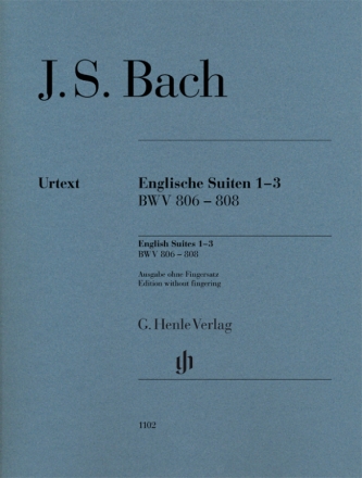 Englische Suiten Nr.1-3 BWV806-808 fr Klavier (ohne Fingersatz)