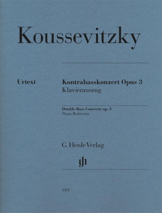 Kontrabasskonzert op. 3 fr Kontrabass und Orchester Klavierauszug mit Solo-Stimme