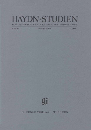 Haydn-Studien Band 6 Teil 1