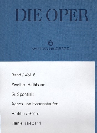 Agnes von Hohenstaufen  Partitur (Halbband 2)