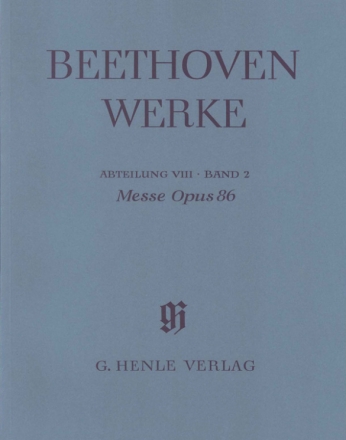 Beethoven Werke Abteilung 8 Band 2 Messe C-Dur op.86 Partitur (broschiert)