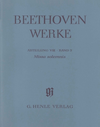Beethoven Werke Abteilung 8 Band 3 Missa solemnis op.123 Partitur (broschiert)