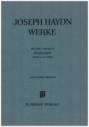 Sinfonien 1764 und 1765  kritischer Bericht
