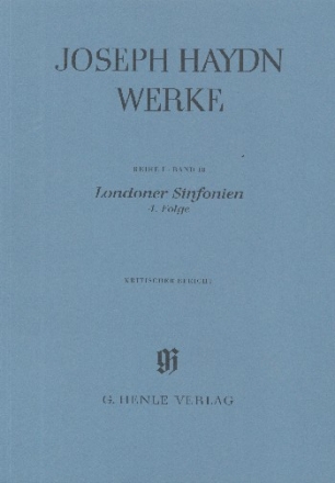 Gesamtausgabe Reihe 1 Band  18 Londoner Sinfonien Band 4 Kritischer Bericht