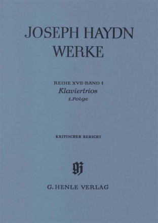 Joseph Haydn Werke Reihe 17 Band 1 Klaviertrios Folge 1