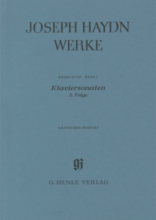 Gesamtausgabe Reihe 18 Band 3 Klaviersonaten Band 3 Kritischer Bericht