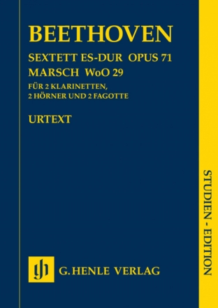Sextett Es-Dur op.71  und  Marsch WoO29 fr 2 Klarinetten, 2 Fagott und 2 Hrner Sudienpartitur