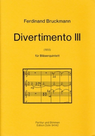 Divertimento fr Blserquintett Nr. 3 (1955) Blser-Quintett Partitur, Stimme(n)