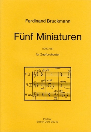 5 Miniaturen fr Zupforchester (1992/96) Zupforchester Partitur