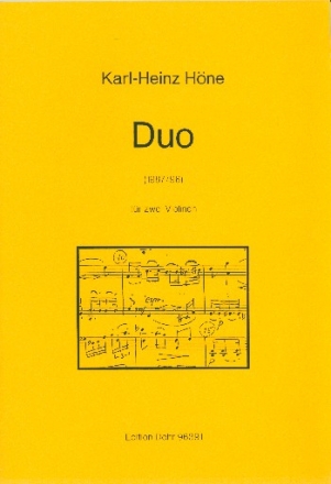 Duo fr 2 Violinen Partitur und Stimmen