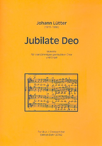 Jubilate Deo fr gem Chor und Orgel Partitur