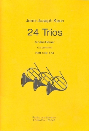 24 Trios Band 1 (Nr.1-14) fr 3 Hrner Partitur und Stimmen