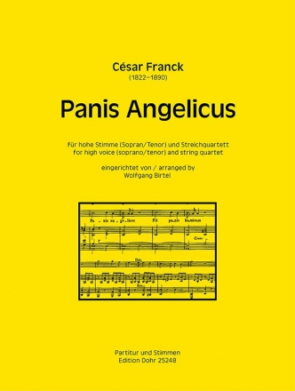 Panis angelicus fr Gesang (hoch) und Streichquartett Partitur und Stimmen