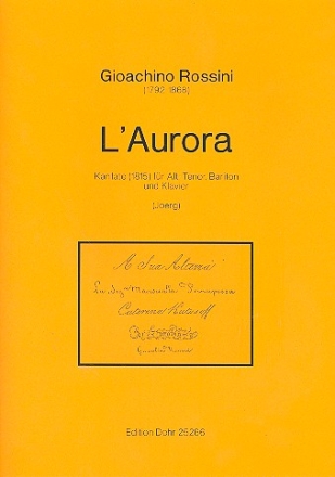 L'Aurora fr Alt, Tenor, Bariton und Klavier Partitur