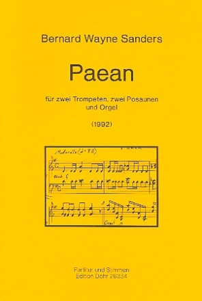 Paean fr 2 Trompeten, 2 Posaunen und Orgel Partitur und Stimmen