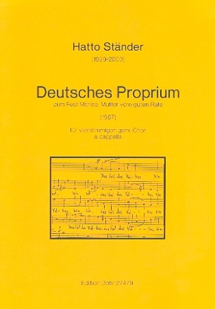 Deutsches Proprium zum Fest Mariae fr gem Chor a cappella Partitur