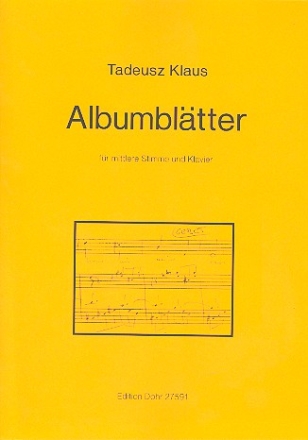 Albumbltter fr Gesang (mittel) und Klavier