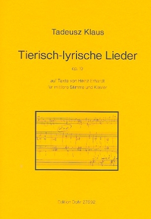 Tierisch-lyrische Lieder op.10 fr Gesang (mittel) und Klavier