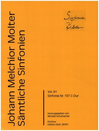 Smtliche Sinfonien Band 61 - Sinfonie C-Dur Nr.137 fr Orchester Partitur
