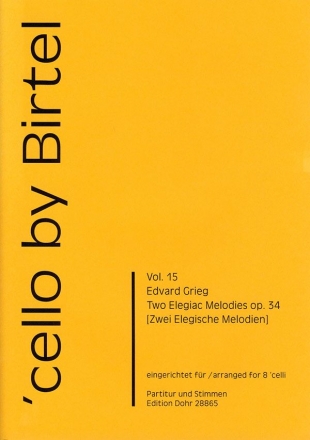 2 Elegische Melodien op.34 fr 8 Violoncelli Partitur und Stimmen