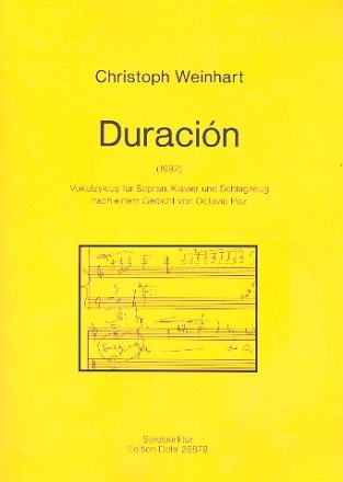 Duracin fr Sopran, Klavier und Schlagzeug Spielpartitur