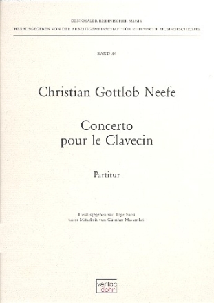 Concerto pour le clavecin fr Cembalo und Orchester Partitur