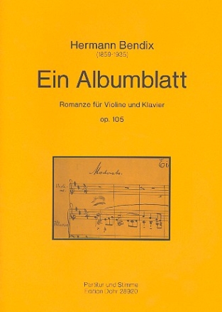 Ein Albumblatt op.105 fr Violine und Klavier