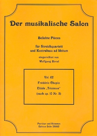 Etde op.10,3 fr Streichquartett, Kontrabass ad lib Partitur und Stimmen