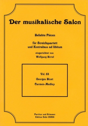 Carmen-Medley fr Streichquartett, Kontrabass ad lib Partitur und Stimmen