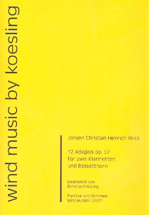 12 Adagios op.57 fr 2 Klarinetten und Bassetthorn Partitur und Stimmen