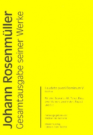 Laudate pueri Dominum Nr.5 RWV.E111 fr 5 Stimmen (gem Chor), Streicher, Fagott und Bc Klavierauszug